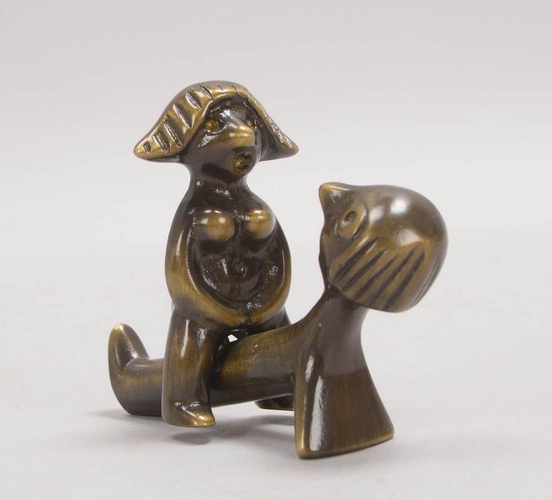 Figürl. Korkenzieher, 'Liebespaar', Bronze, 2-tlg. Ensemble - als 'Erotikszene'