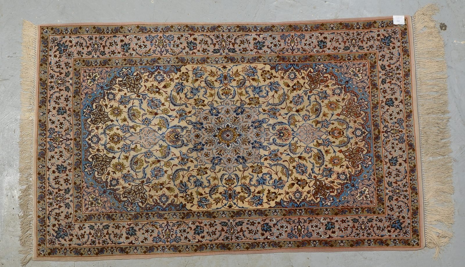 Isfahan-Brücke, Korkwolle auf Seide/Seidenant., sehr feine Kn., ca. 1 Mio. Kn./qm - legefertig!