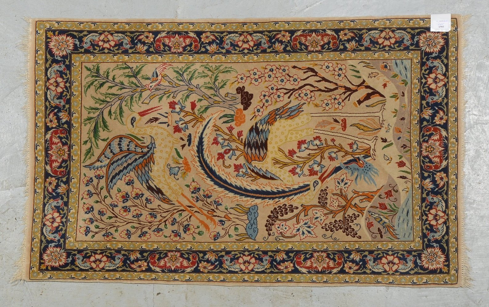 Isfahan-Brücke, Korkwolle/Seide, sehr feine Kn., ca. 1 Mio. Kn./qm, dichter gleichm. Flor
