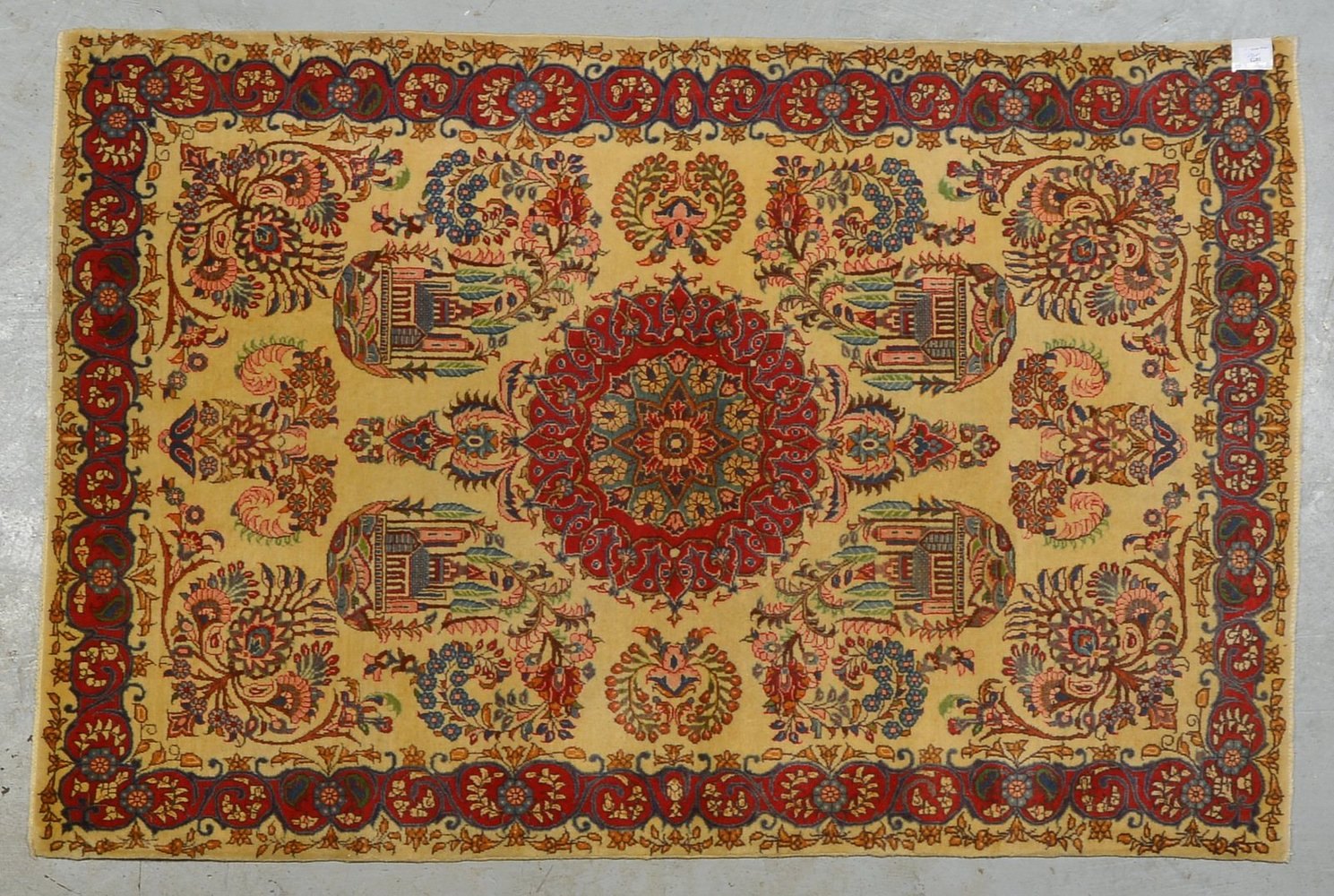 Sarough-Brücke, feine Kn., Pflanzenfarben, hellgrundig, florale/architekton. Motive