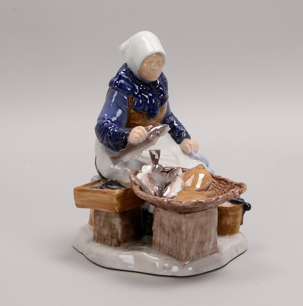 Bing & Grøndahl, Porz.-Figur, 'Fischverkäuferin', Mod. '2233', Entw. Axel Locher