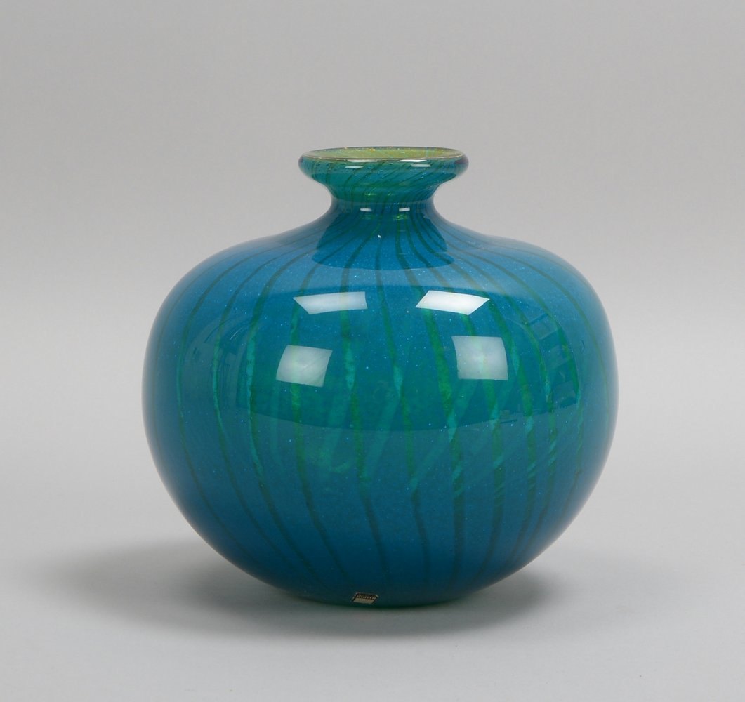 Mdina Glass/Malta, Glasvase, signiert und datiert '1973'; Höhe 16,5 cm