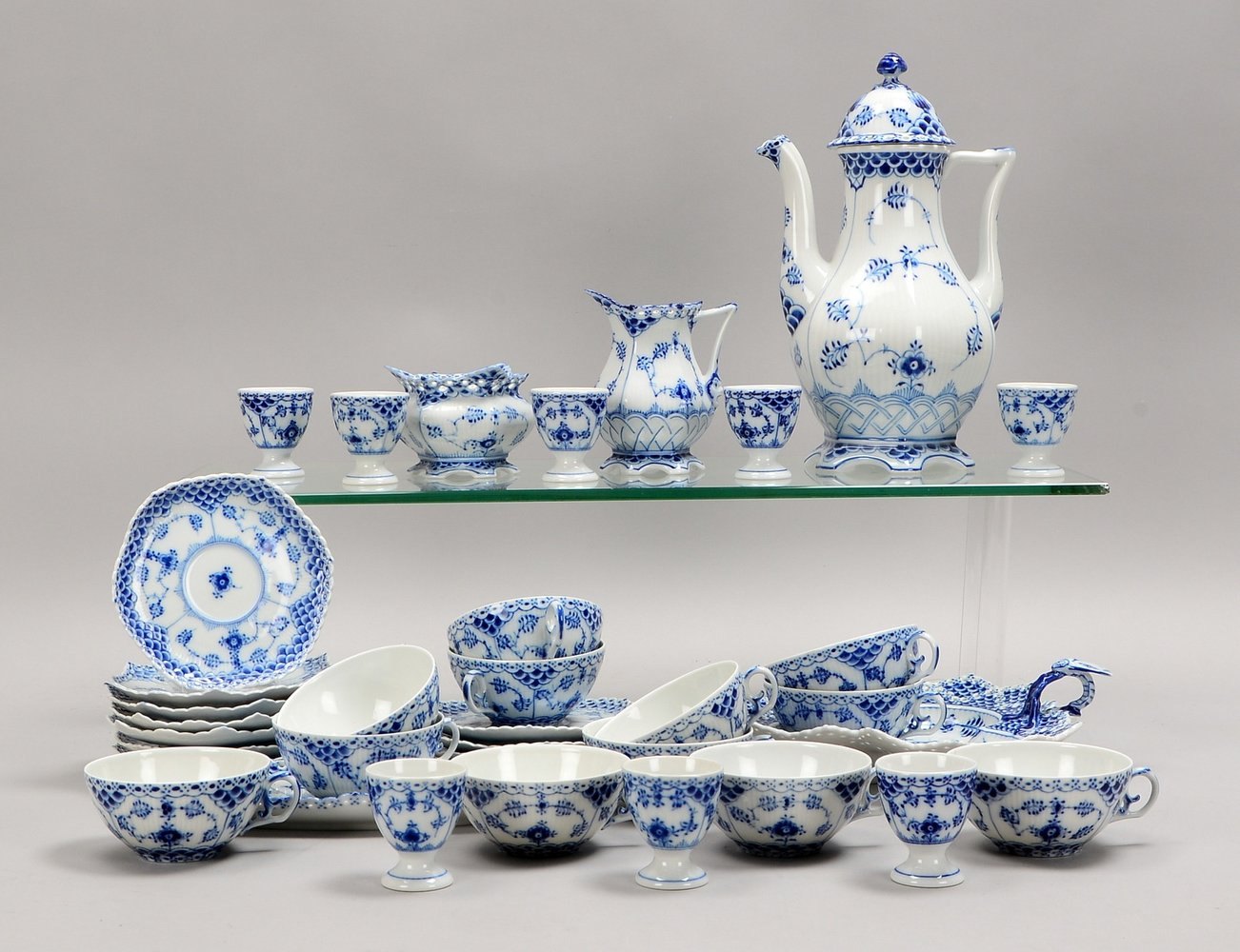 Royal Copenhagen, Kaffee-/Frühstücksservice, diverse Teile, für 6 Pers./12 Pers.
