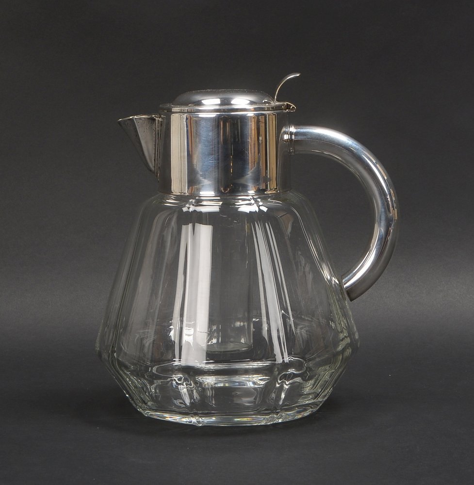 Kalte Ente, versilberte Metall-Montierung mit Glaseinsatz; Höhe 26 cm