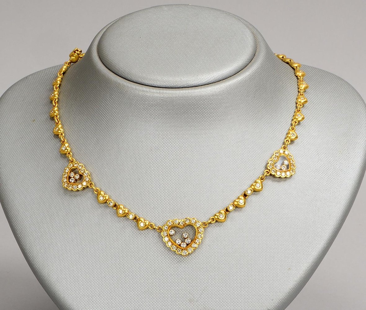 Chopard-Collier ('Happy Diamonds'), 750 GG (gest.), herzf. Glieder, mit Diam.