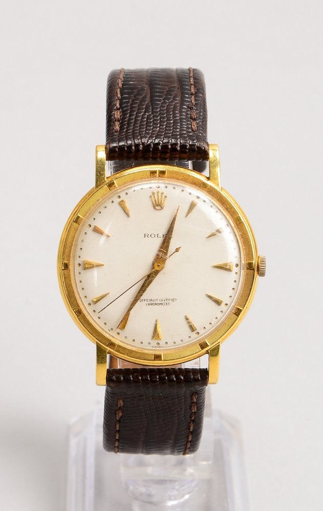 HAU Rolex, Chronometer, 750 GG-Gehäuse, Handaufzug, '18 Rubies'; Ø 35 mm