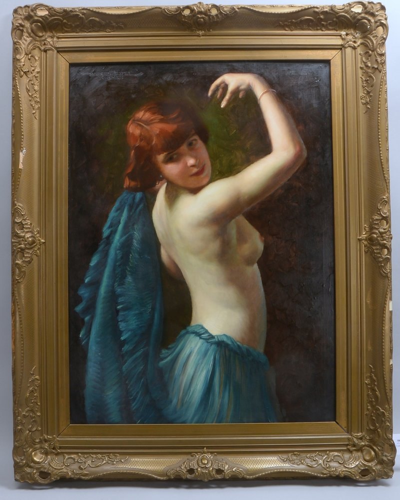 Hassenteufel, Hans, 'Hüftportrait einer Art déco-Tänzerin', Öl/Lw, sign./ortsbez. 'München'