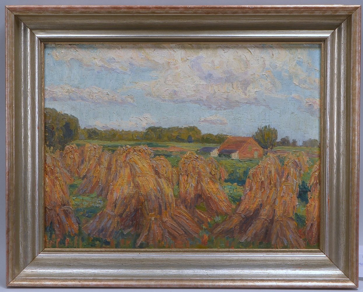 Meyer, Emmy, 'Kornhocken', Öl auf Malkarton/ger., unten re. sign.; Bildmaße 37 x 49 cm