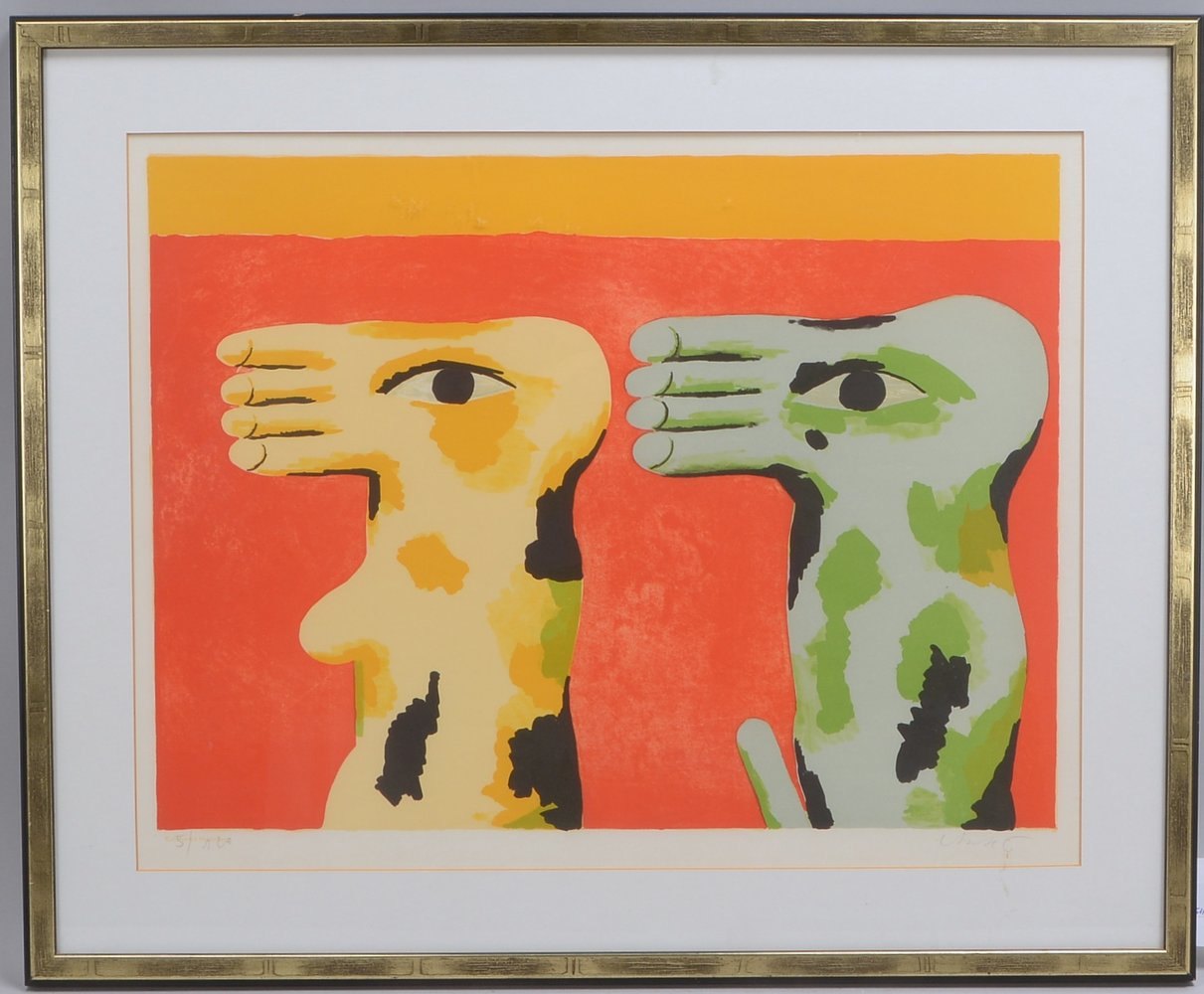 Antes, Horst, 'Zwei Füße', Farblithografie, Aufl. '5/120', unten re. sign., hinter Glas