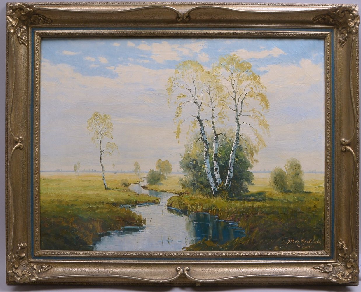 Knobloch, Josef Rolf, 'Birken an der Wümme', Öl/Lw, unten re. sign./bez.