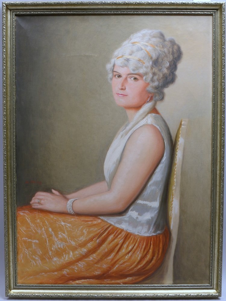 Herring, Adolf, 'Portrait einer jungen Dame', Öl/Lw, sign.; Bildmaße 87 x 63 cm (1x Einriss)