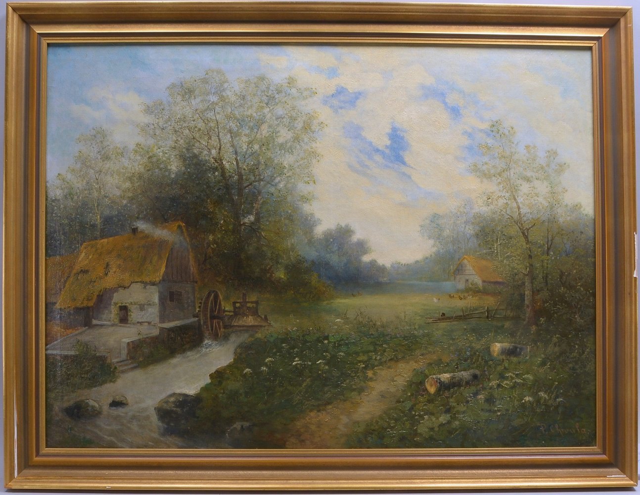Chwala, P., Wassermühle am Bach', Öl/Lw, unten re. sign.; Bildmaße 74 x 100 cm