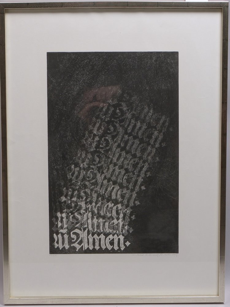Ostendorf, Hans, 'Ohne Titel', Radierung, sign./dat., hinter Glas ger., Blattmaße 49 x 32 cm