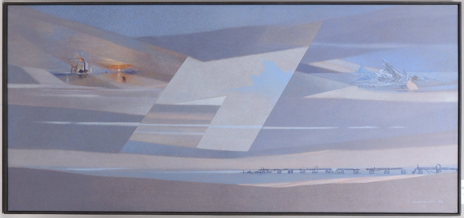 Ausborn, Gerhard, 'Seestück mit bekannten Zitaten', Acryl/Lw, unten re.sign./dat, verso bez.
