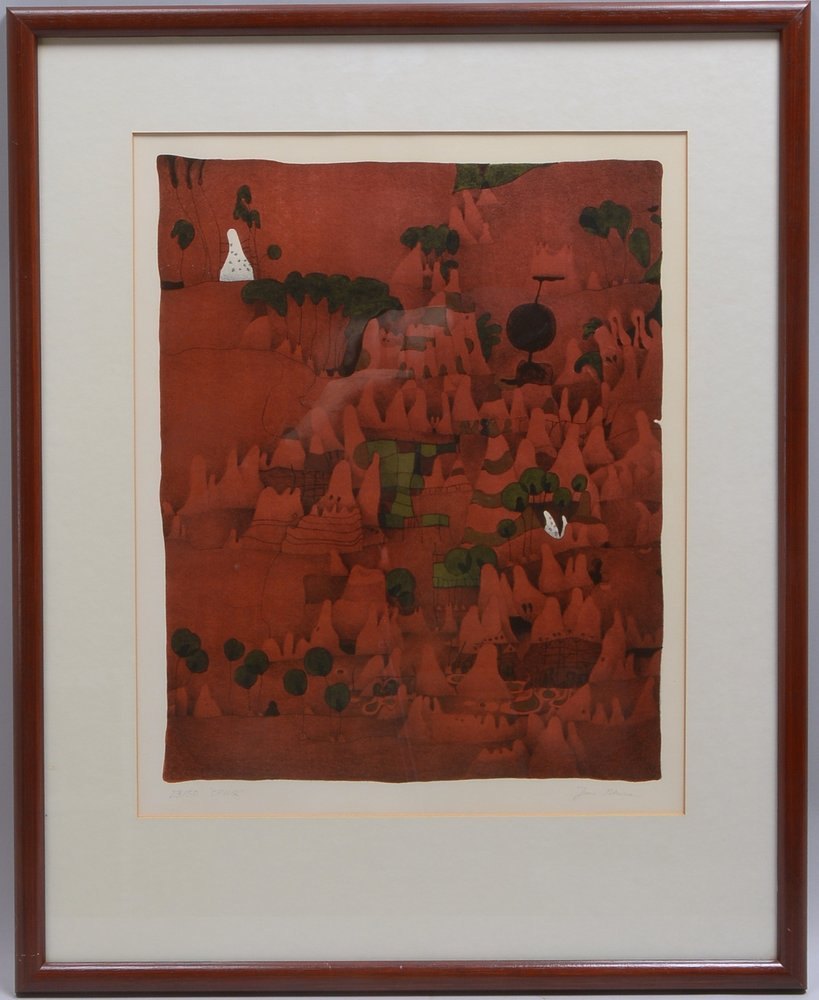 Petersen, Jens, 'Ophir', Farblithografie, Aufl. '23/50', sign., unter PP hinter Glas ger.