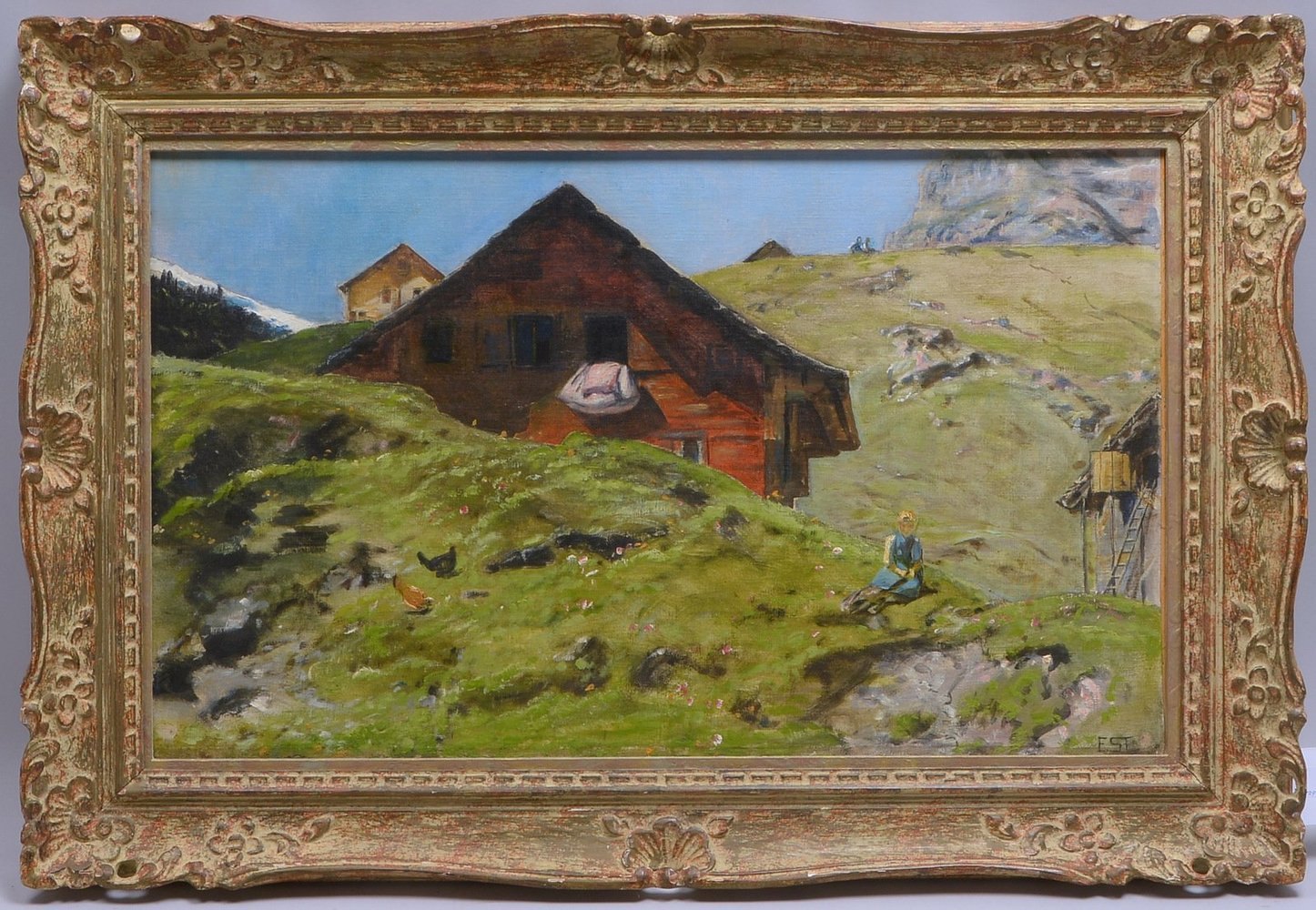 Stückelberg, Ernst, 'Nonnenboden', Öl/Platte, monogr., verso bez./mit altem Aufkleber