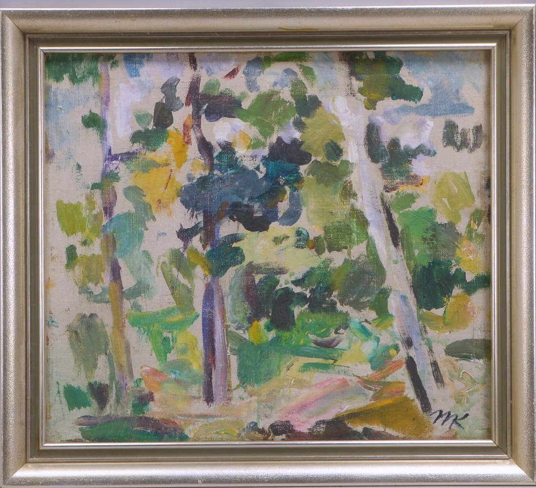 Kornbeck, Mette (1914 Odense/Dänemark - 2010 ?), 'Baumkomposition', Öl/Lw, unten rechts monogrammier