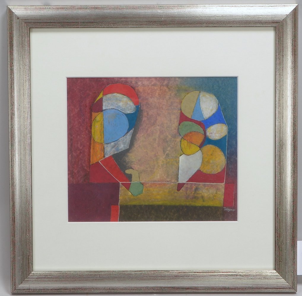Wegner, Erich, 'Komposition', Gouache, unten re. sign., unter PP hinter Glas