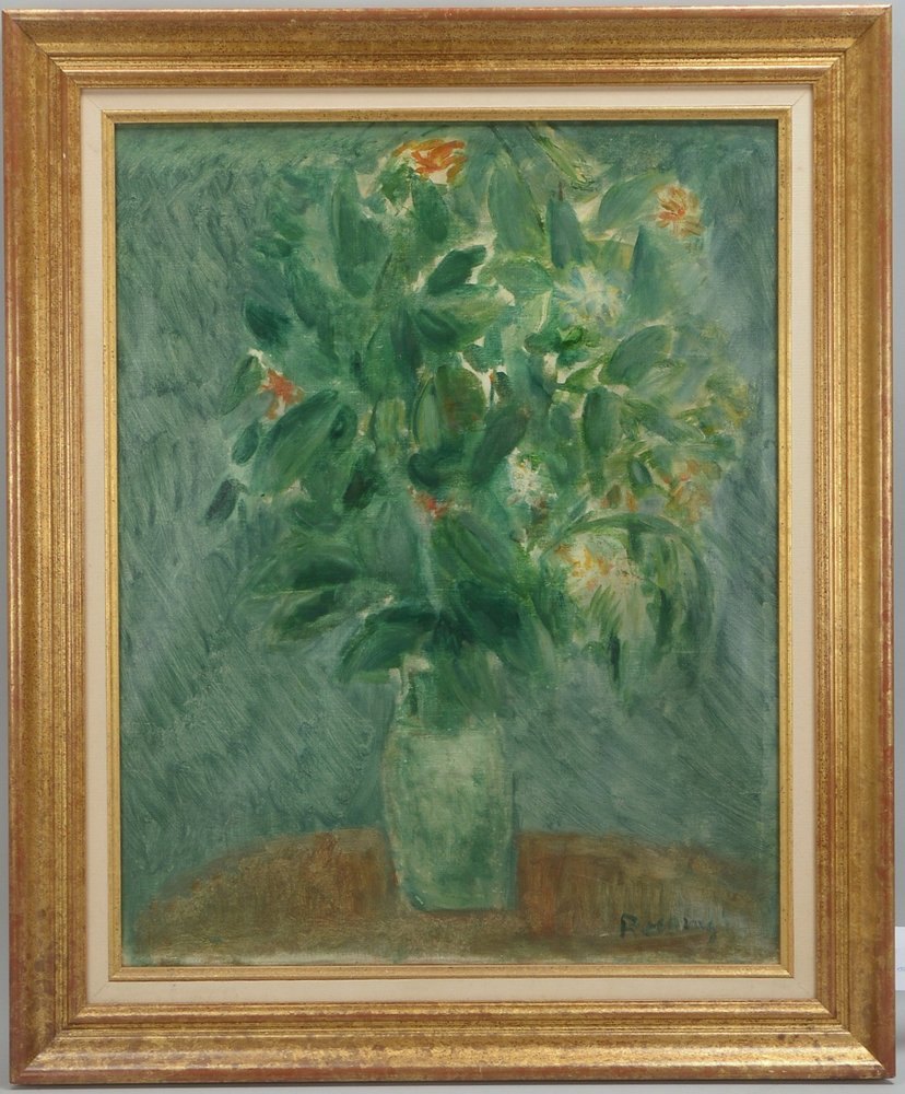 Roesing(-?), 'Blumenstillleben', Öl/Lw, unten rechts signiert; Maße 74 x 61 cm