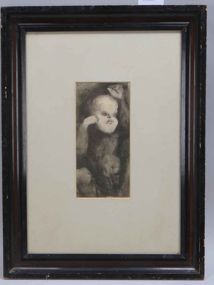 Urbach, Elsa Olivia, 'Kind', Farblithografie', unten re. sign./dat. '1959', hinter Glas