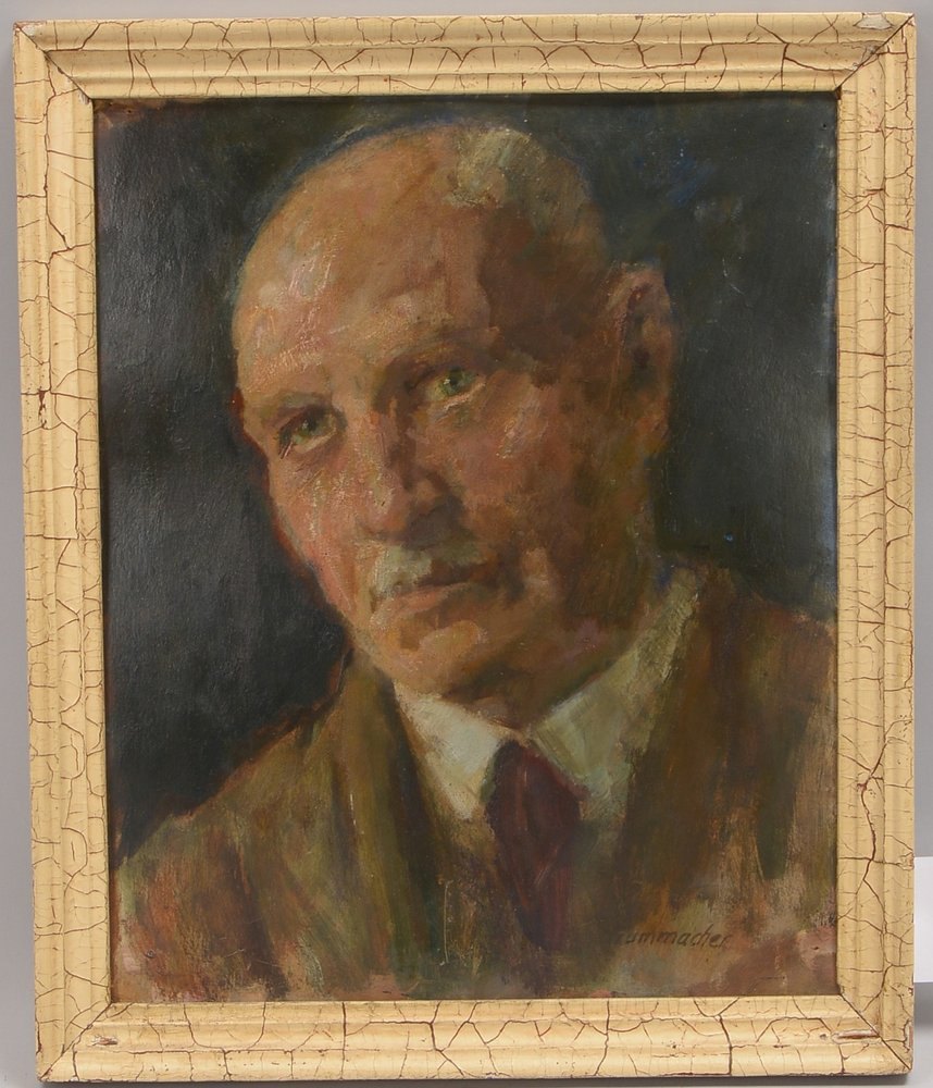 Krummacher, Karl, 'Selbstportrait', Öl auf Malkarton/gerahmt, unten re. sign.