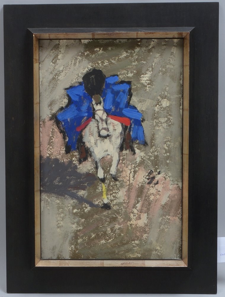 Wittler, Arrigo, 'Reiter auf weißem Pferd', Tempera auf Malkarton/gerahmt, unsign.