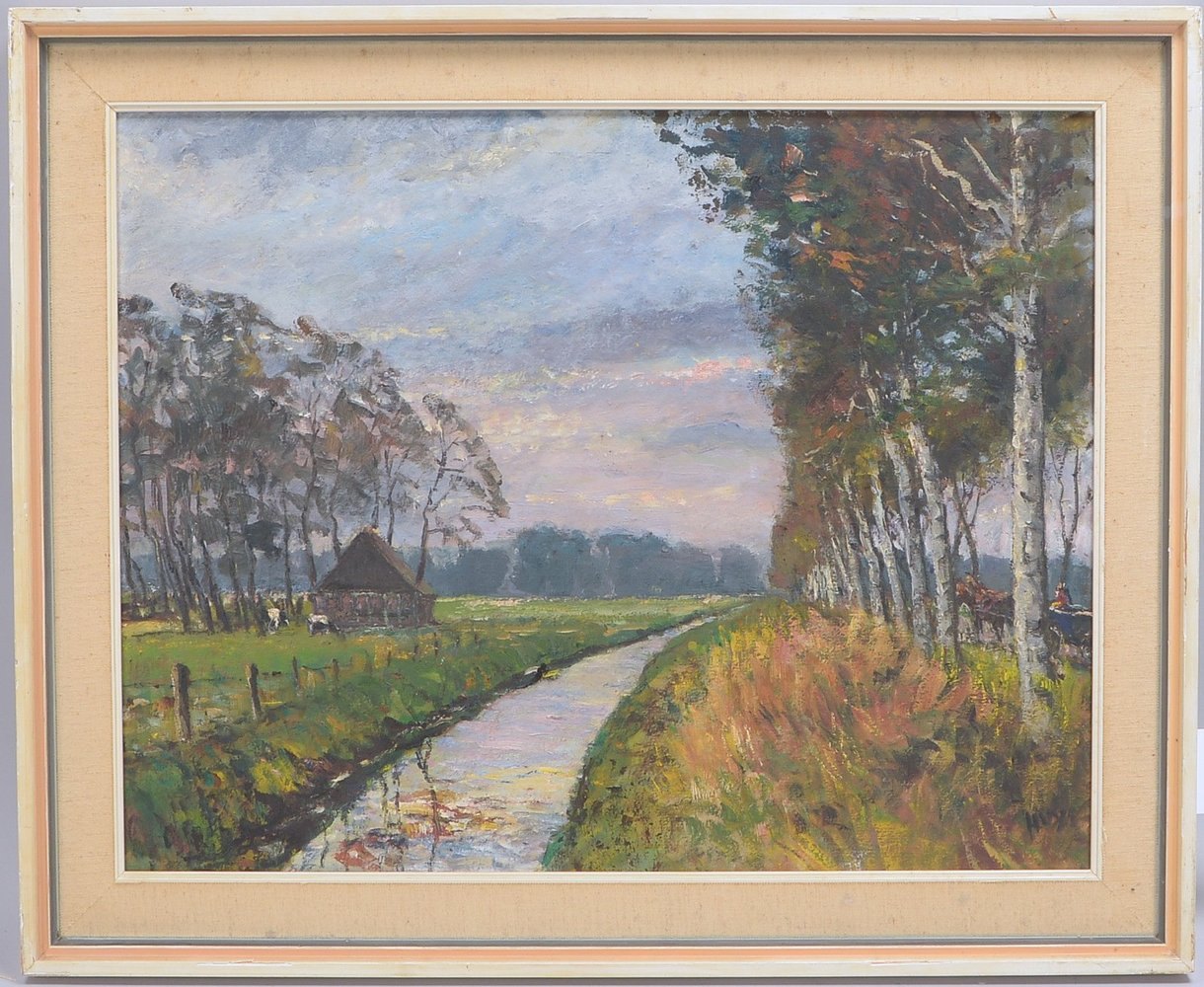 Huys, Bernhard, 'Worpsweder Herbstidylle', Öl/Hartfaser, unten re. sign.