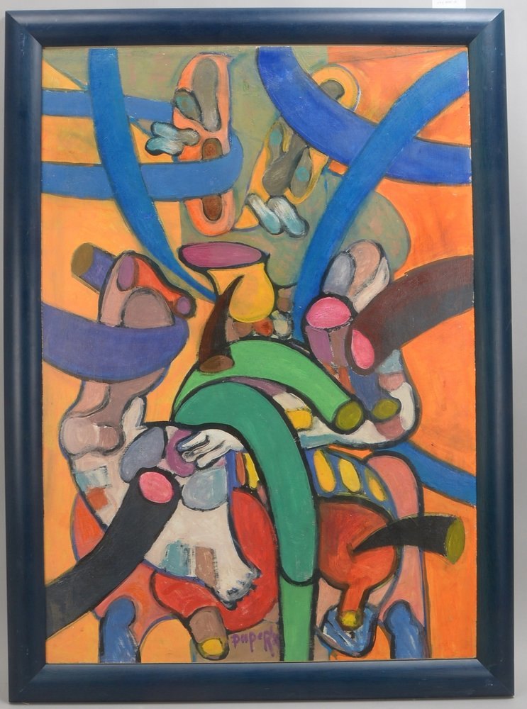 Gemälde, 'Abstrakte Farbkomposition', Öl/Hartfaser, unten mittig sign./dat.