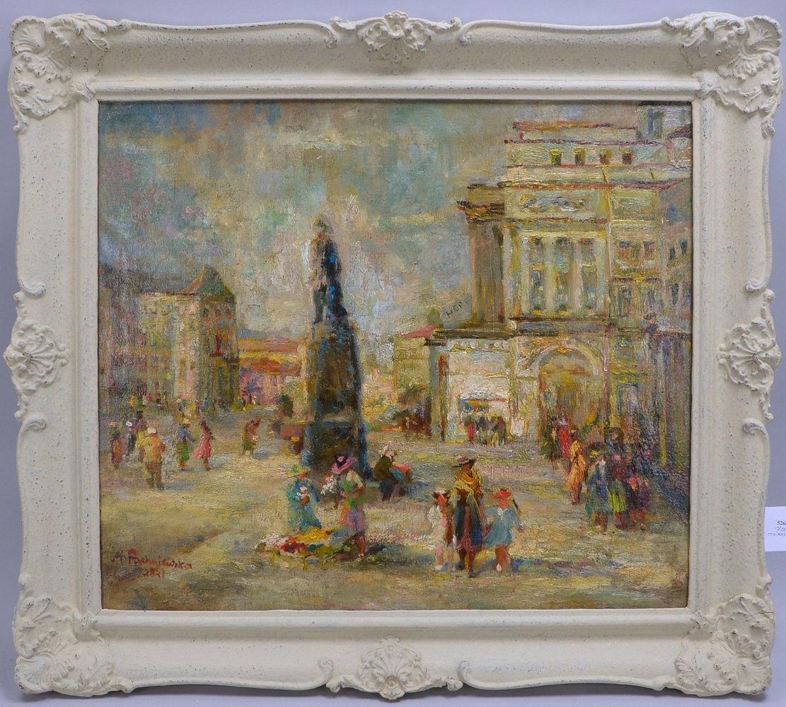 Pachniewska, Hanna, 'Belebte Marktplatz-Szene in Polen', Öl/Lw, unten re. sign./dat. '1941'