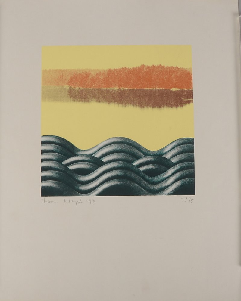 Nagel, Prof. Hans, 'Komposition mit Wellen', Farblithografie, Aufl. '7/75', sign./dat. '1973'