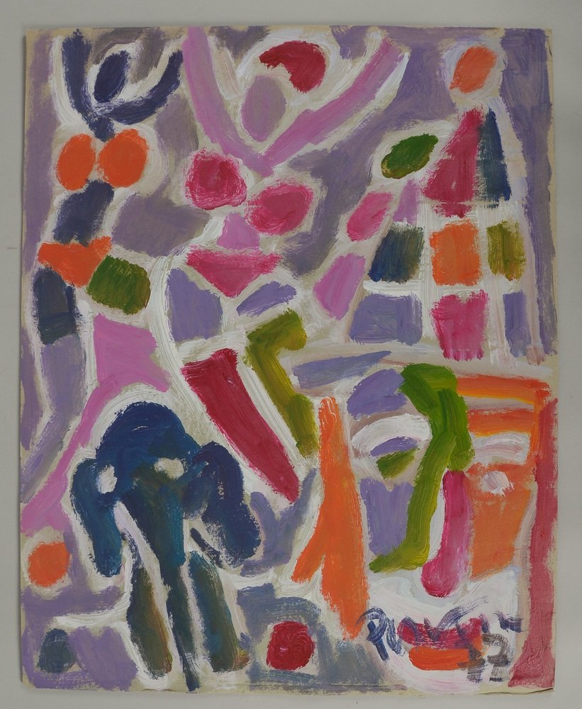 Németh, Miklós (1934 - 2012, Budapest), 'Abstraktion', Öl auf Malkarton, signiert und datiert, verso