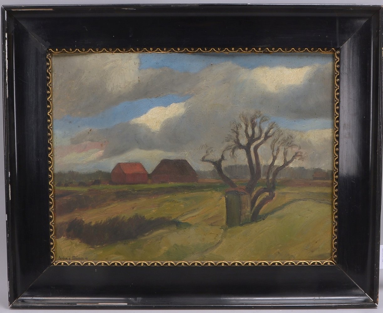 Mügge, Berthold, 'Worpsweder Landschaft im Winter', Öl/Mk, unten li. sign./dat. (19)'24'