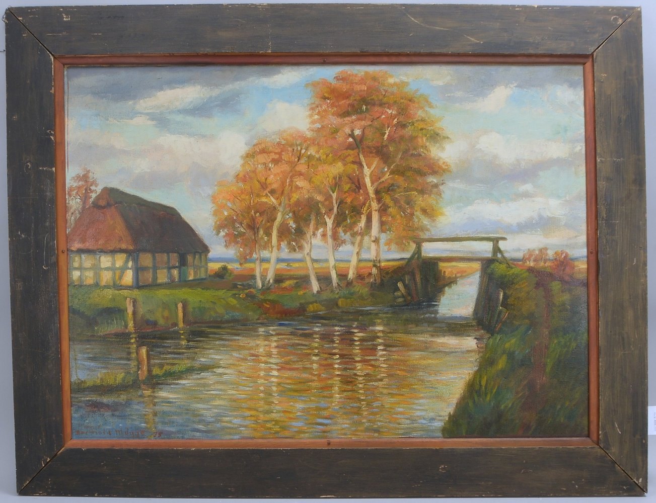 Mügge, Berthold, 'Birken am Moorkanal', Öl/Lw, unten li. sign./dat. (19)'35'