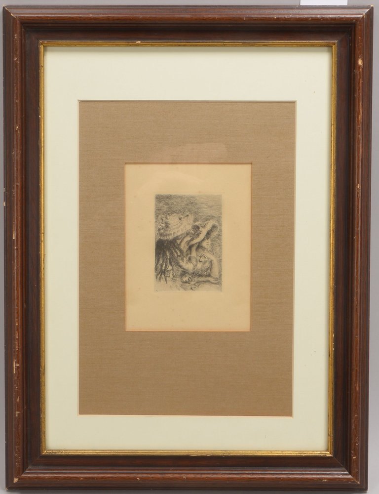 Renoir, Auguste, 'Le chapeau épinglé', Radierung, in der Platte sign., unter PP hinter Glas ger.