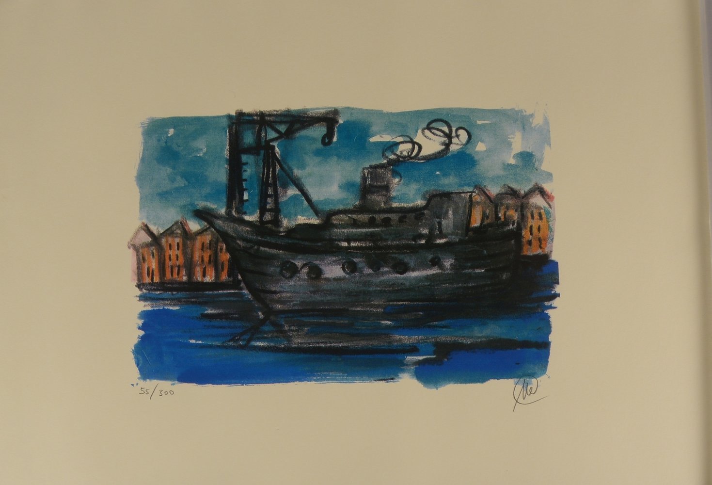 Lüpertz, Markus, 'Wirtschaft und Hafen', Farbserigrafie, '55/300', signiert, ungerahmt