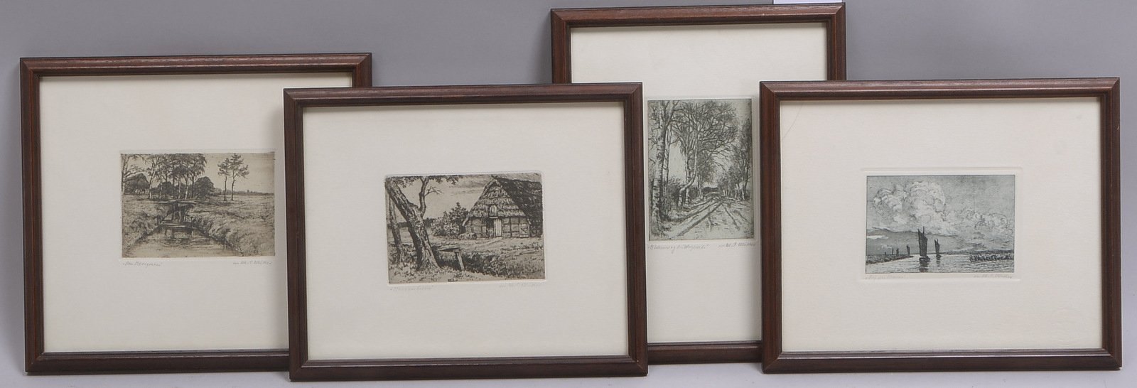 Müller, Martin Paul, 4 Radierungen, jeweils in Blei betitelt/sign., hinter Glas ger.