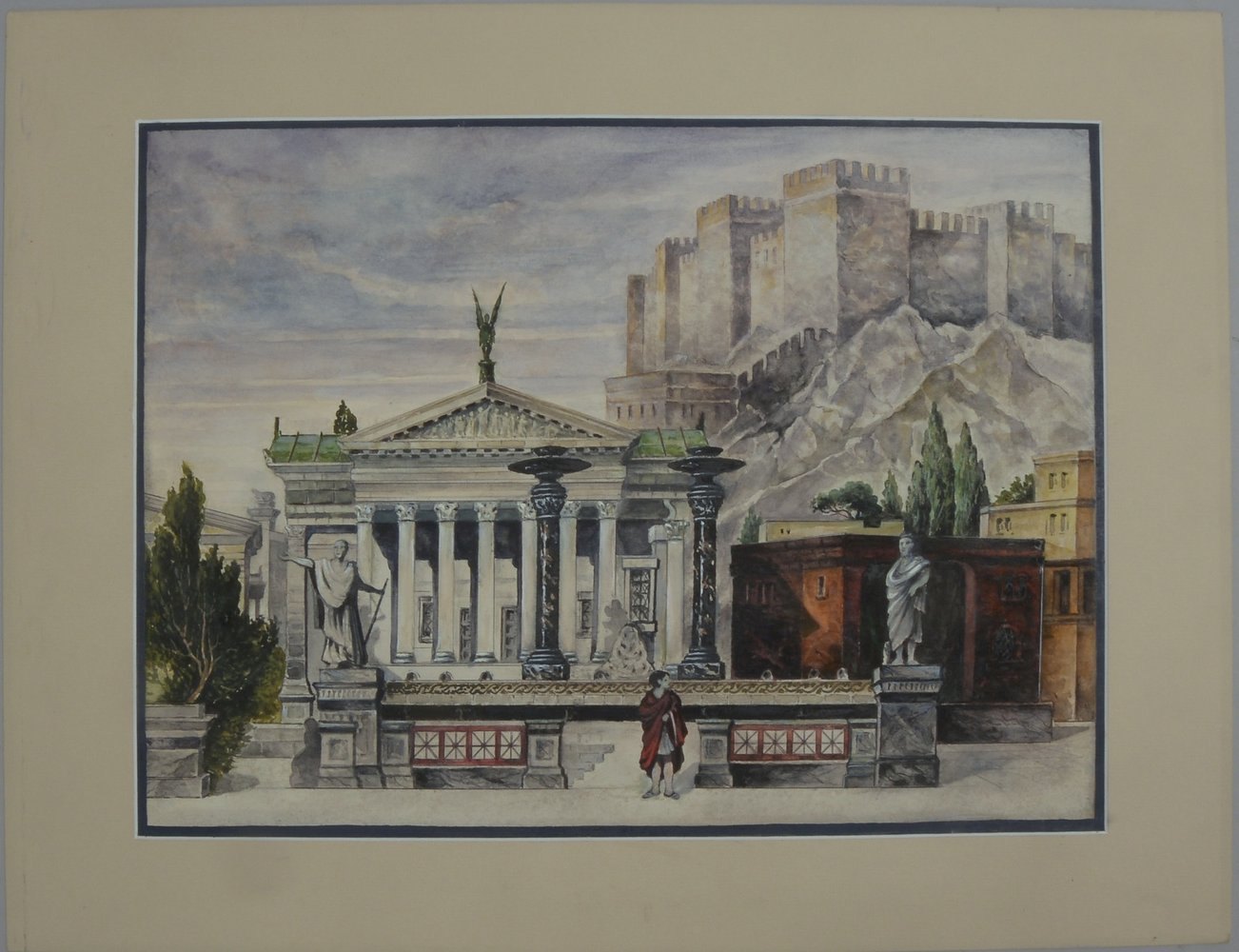 Gerst & Blechen, 'Röm. Landschaftsarchitektur...', Zeichnung/aquarell.
