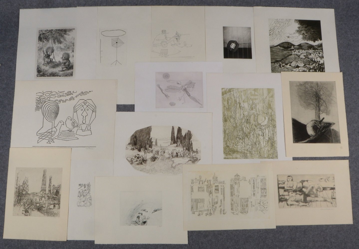 Kleine Grafiksammlung (Ed. Griffelkunst), versch. Techniken und Künstler, 15 Blätter