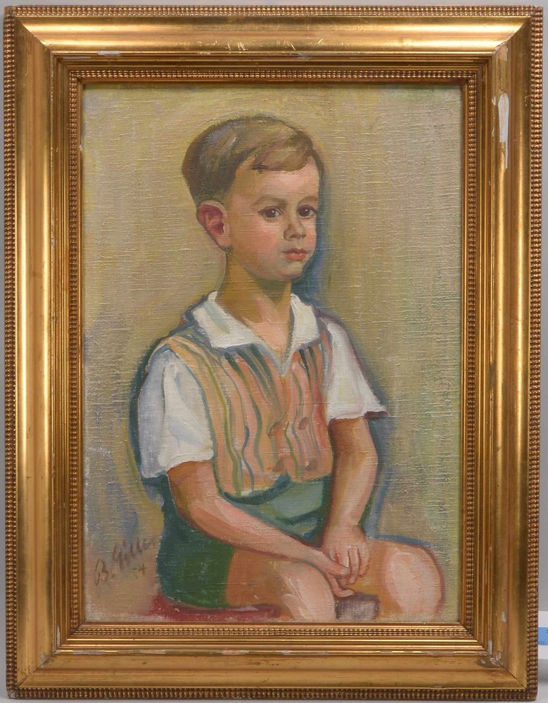 Gilles, Barthel (1891 - 1977), 'Knabenportrait', Öl/Lw, signiert
