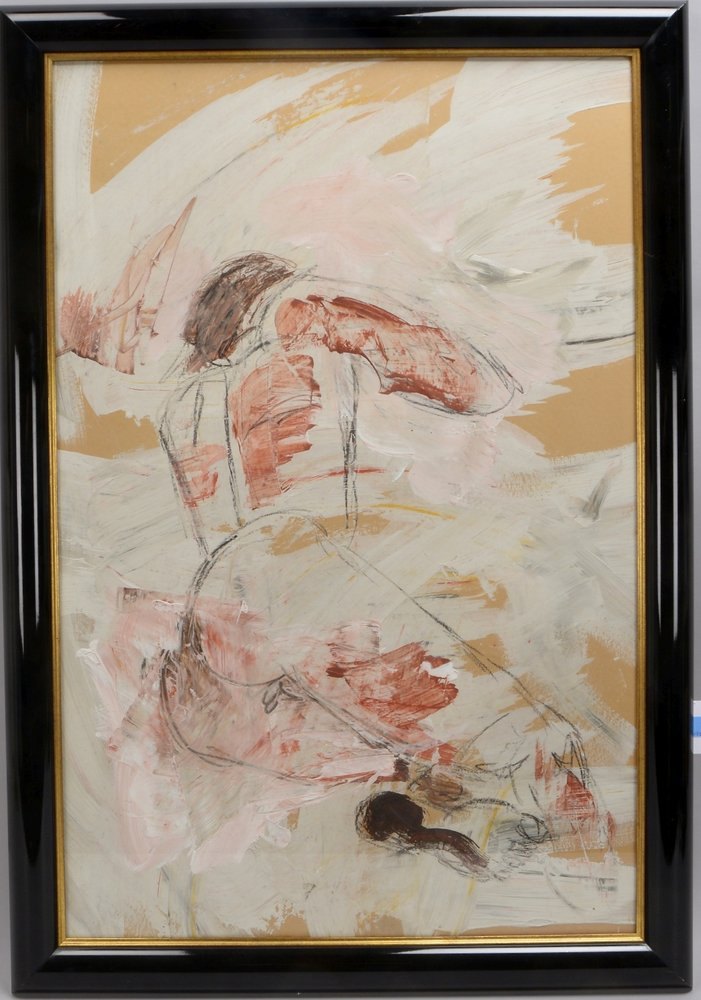 Rutenberg, Renate, 'Liegender Männerakt', Acryl auf Malpapier