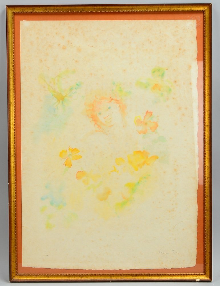 Fini, Leonor, 'Mädchen im Blumenkranz', Farblithografie/Japan, Aufl. 'E.A.', sign.