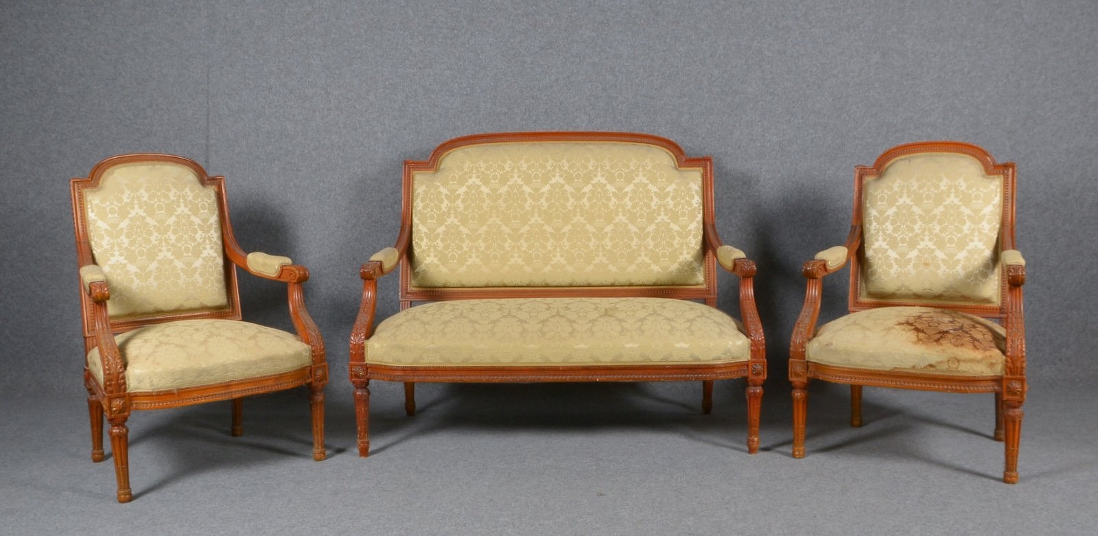 3-tlg. Sitzgruppe: Sofa, Breite 135 cm/2x Armlehnsessel, Breite 70 cm, Sitzhöhe ca. 40 cm