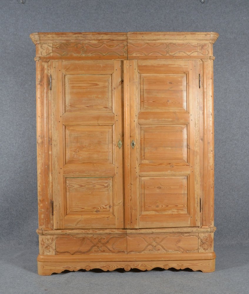 Kleiderschrank, Weichholz, 2-türig, mittig 3x Böden/1 Ablage, zerlegbar (2-tlg.)