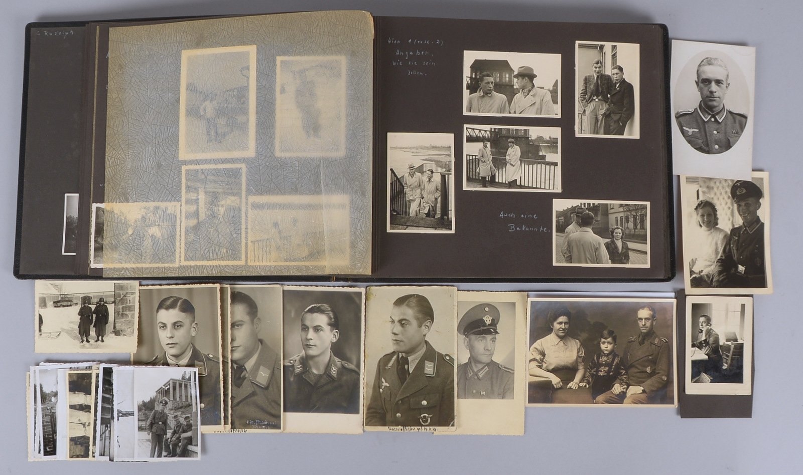 Sammler-Fotoalbum (II. WK), ca. 180 s-w-Fotos (u.a. 'Luftwaffe'/'Soldatenportraits')