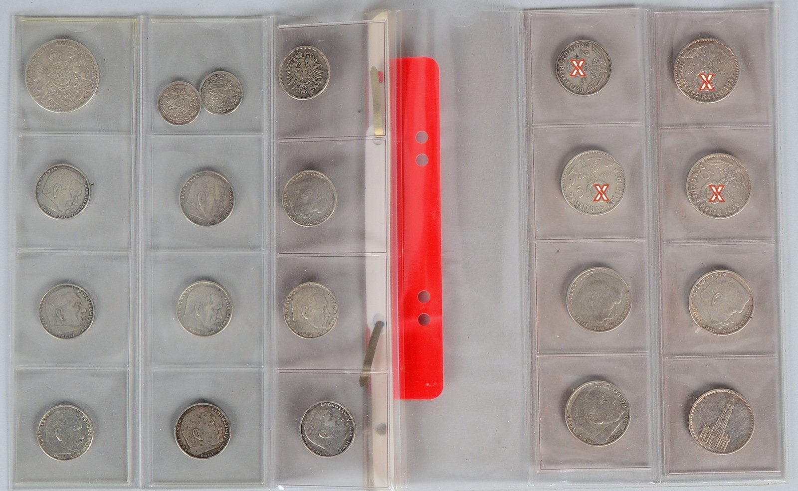 Kl. Münzsammlung (Deutschland): 1x 'Kgr. Hannover', 3x 'Kaiserreich', 17x 'III. Reich'