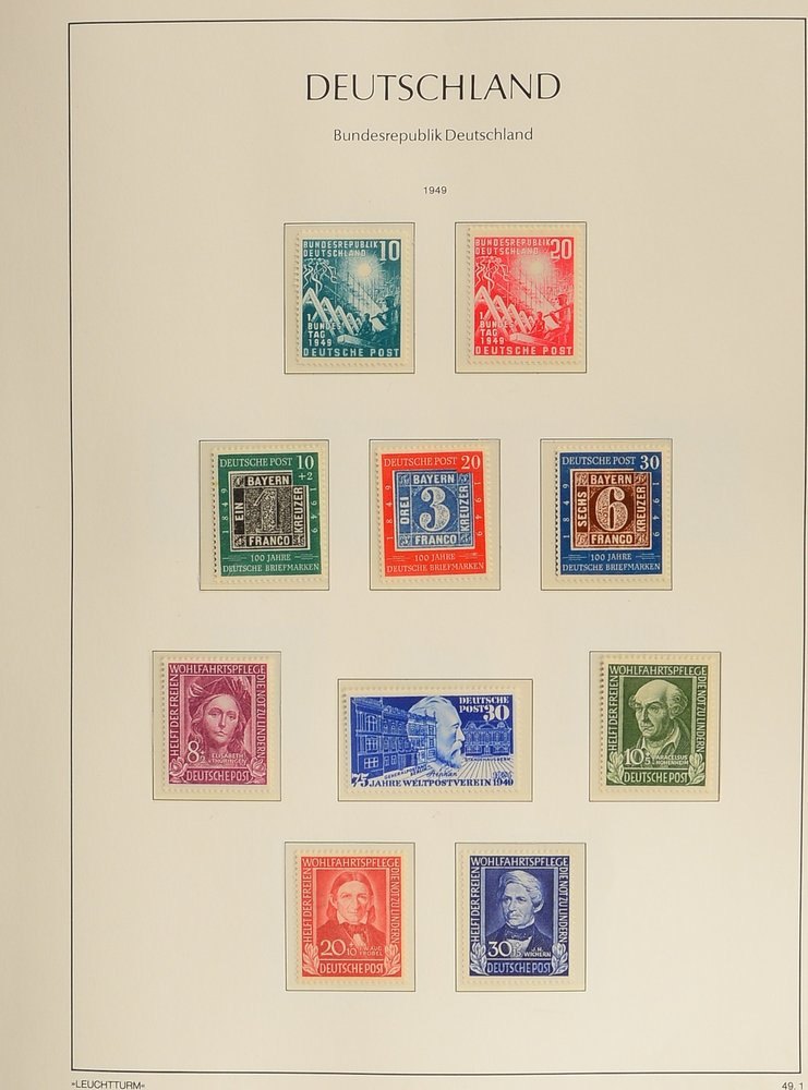 Briefmarken, 'Bund', 1949 - 1976: xx, fast kompl., im Vordruckalbum (Michel ca. EUR 3.600,-)