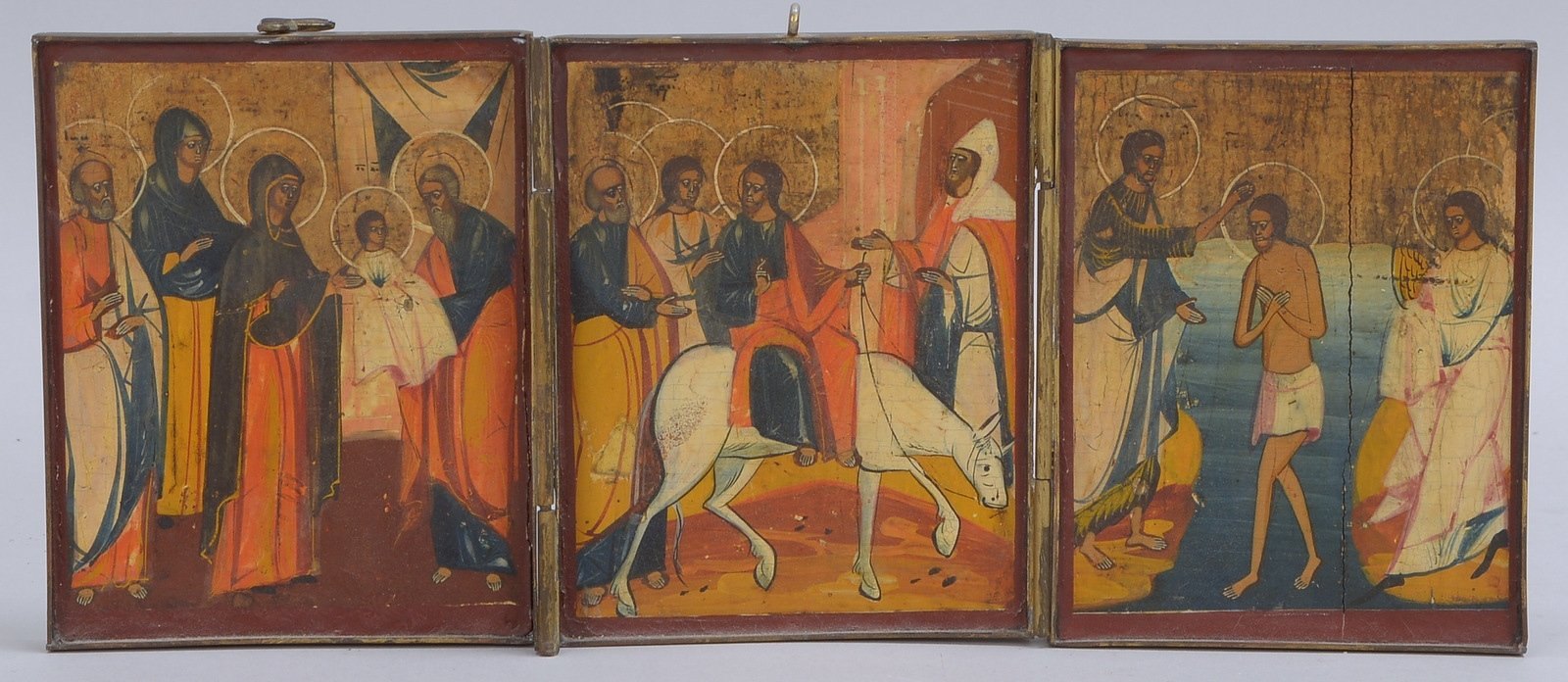 Reiseikone (Russland, um 1820), 'Einzug in Jerusalem'; Maße/geöffnet: 26,5 x 11 cm