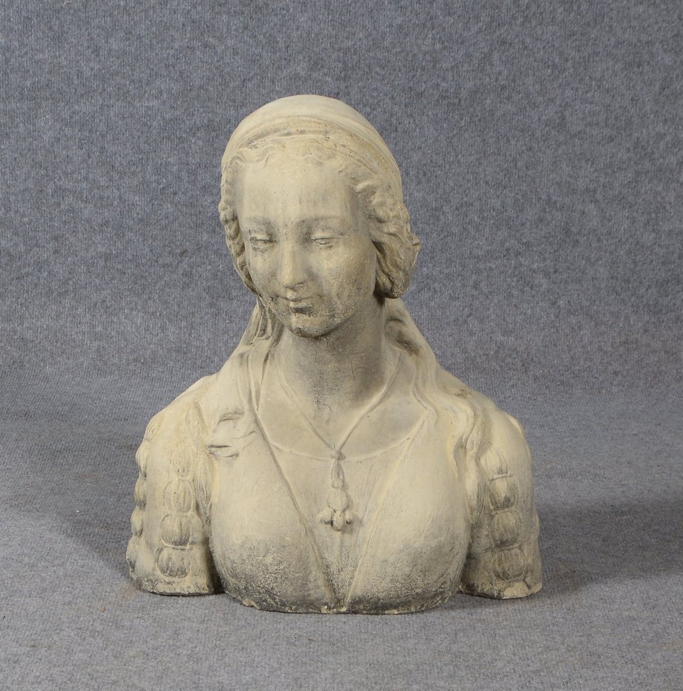 Dekorative Gartenskulptur, 'Damenbüste', Steinguss - witterungsbeständig; Höhe 48 cm