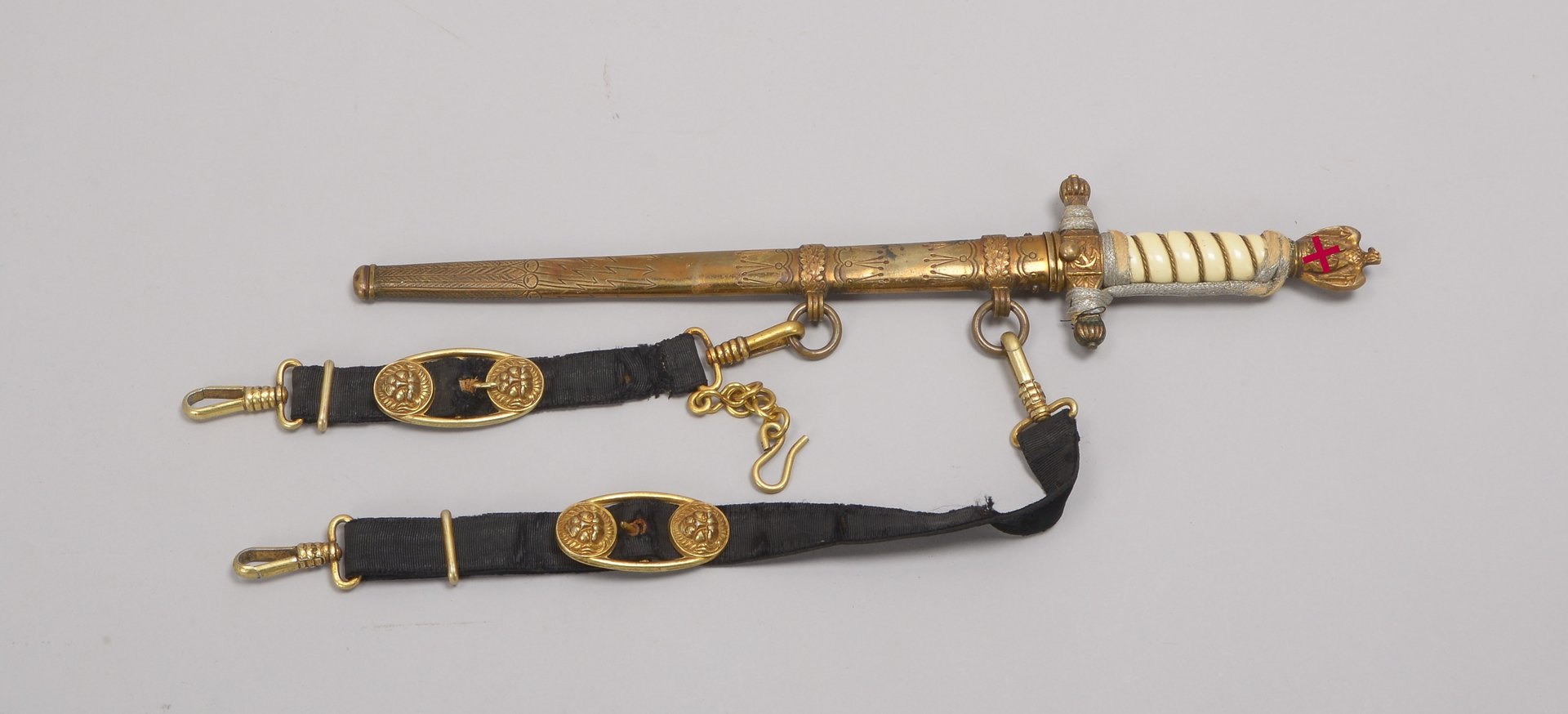 Marine-Offiziersdolch (II. WK), Herst. 'Eickhorn', Zierätzung, Adlerkn., vergold. Blitzscheide