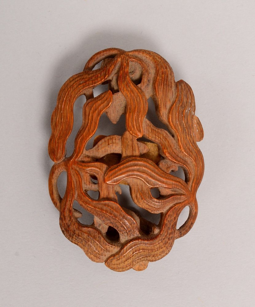 Antike Gürtelschnalle (China), Bambus/Holz(?) - aus Sammlungsauflösung